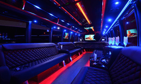 Jacksonville 30 Passenger Party Bus Black Interior